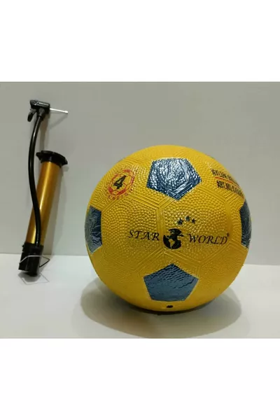 Gummifußball und Luftpumpe