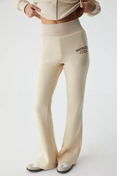 بنطال رياضي نسائي من IRESSEN بنقشة مطرزة، مقاس عادي، باللون الحجري