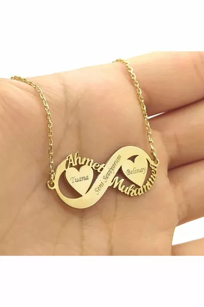 Named and Heart Infinity Women's Silver Plated Gold Vermeil Necklace