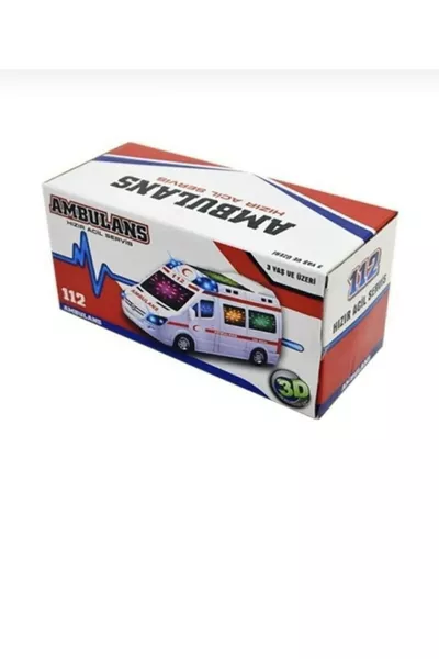Nuovo Ambulanza Giocattolo 3D con Luci e Suoni a Batterie