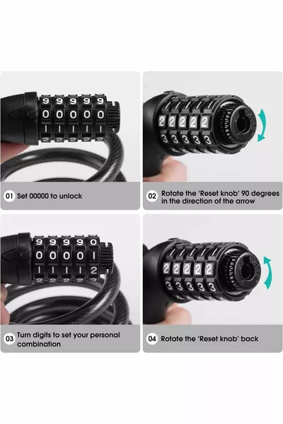 Gecodeerd Stalen Slot Fiets Motorfiets Veiligheidsslot Kinderwagen