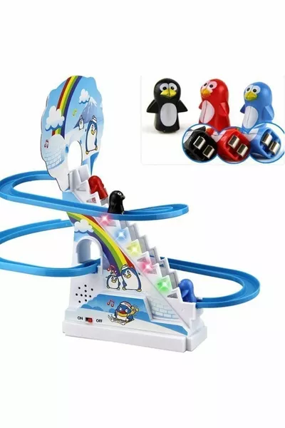 Toy Penguin with Slide, Lights, and Sounds, Spinning Penguin with Slide and Ladder