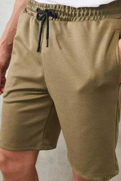 Khaki Herren Standard Fit Casual Sport Strickshorts