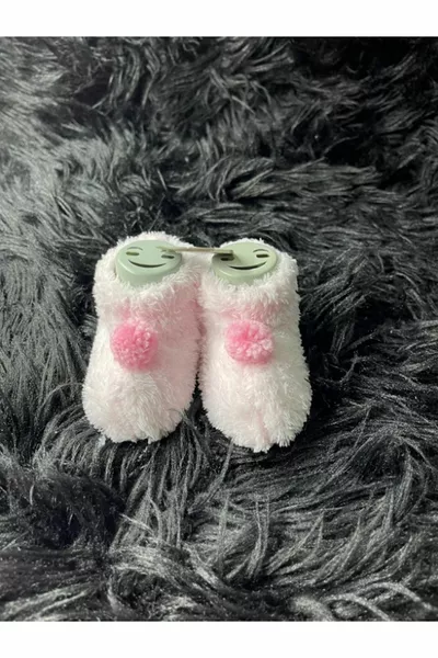 Primo passo neonata ragazzo peluche pompon blu-grigio-crema-bianco-rosa essiccata polvere casa calzini stivaletti