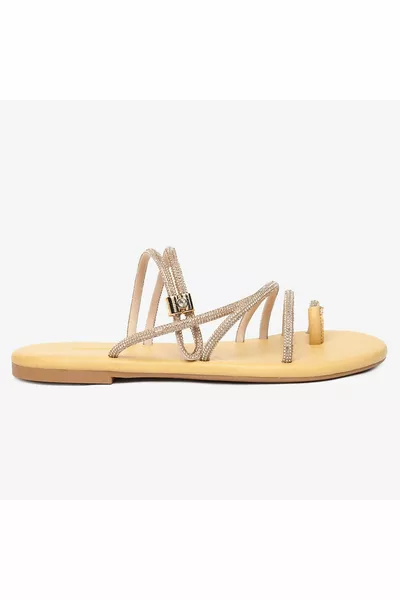 Kadın Pembe Taşlı Hakiki Deri Sandalet 