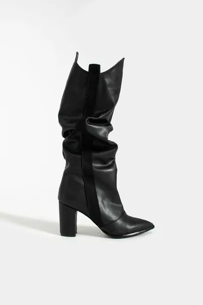 Paulo zwarte streep detail dames laarzen met hakken