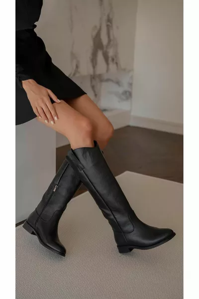 Stivali Dolberg in Vera Pelle Nera