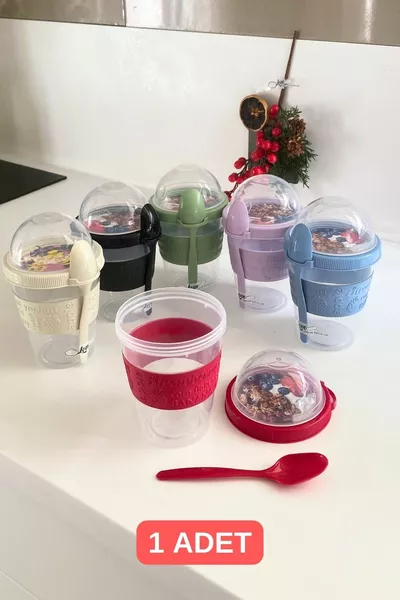 Yoghurt Haver Muesli Dieet Opslagcontainer Praktische Draagbare Takeandgo Opslagbeker met Lepel en Deksel
