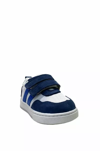  Orthopädische % Echtleder Baby Jungen Blau/Weiß Erste Schritt Schuhe