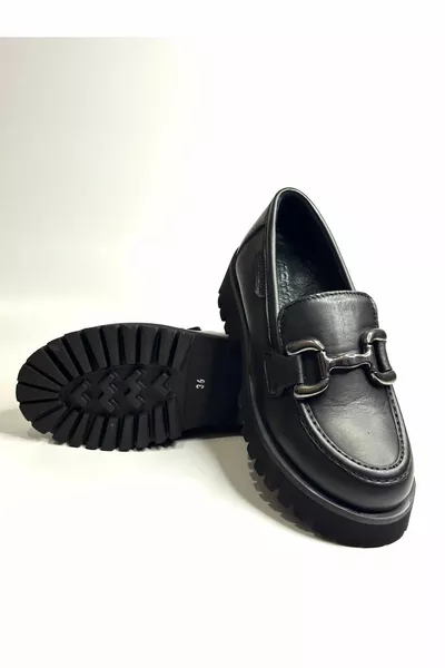 Boucle en cuir véritable Chaussures mocassins selle détaillées