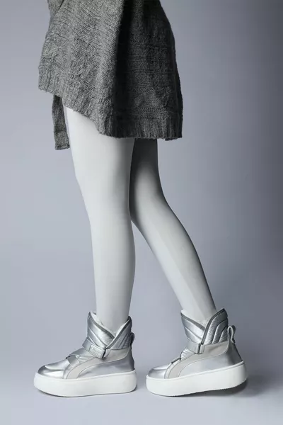  Waterproof Non Slip Sole Silver Color Women's Snow Boots