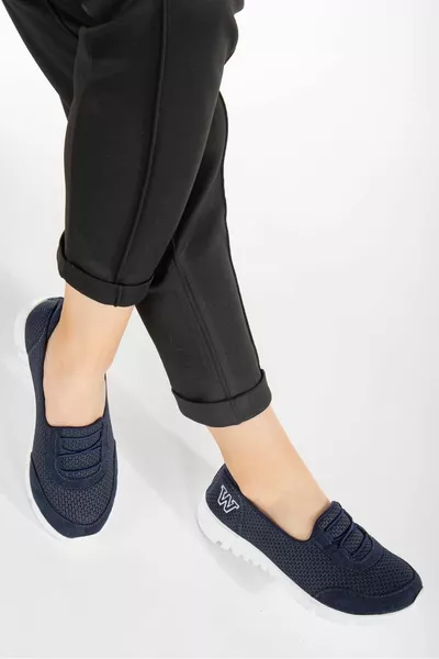 جراحة العظام النسائية البحرية الأزرق والأبيض أحذية المشي المرنة