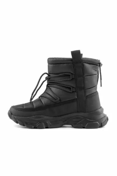 Bottes de neige noires imperméables % imperméables pour femmes