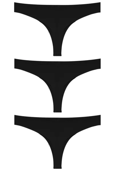 سراويل برازيلية مطاطية بسلك لاصق وقص بالليزر أساسية - عبوة من 3 قطع - 4