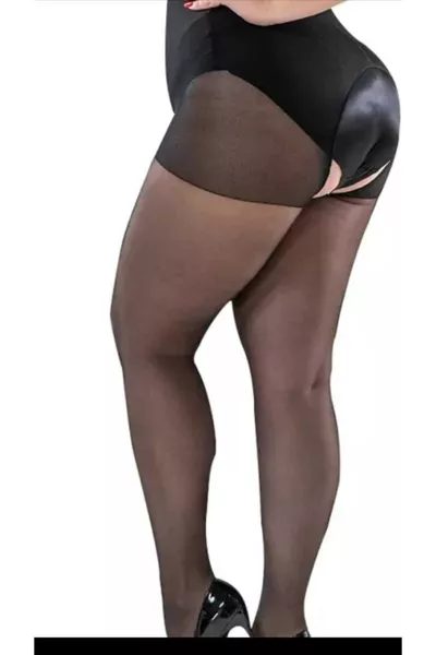 Black Special Area Open Crotch Stockings