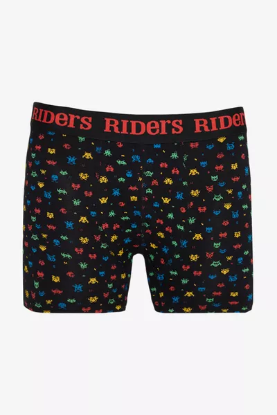 باكيت 3 قطع بوكسر قطنية مرنة، قصة عادية، لون رمادي ممزوج، مع شعار، ألوان أسود وكحلي