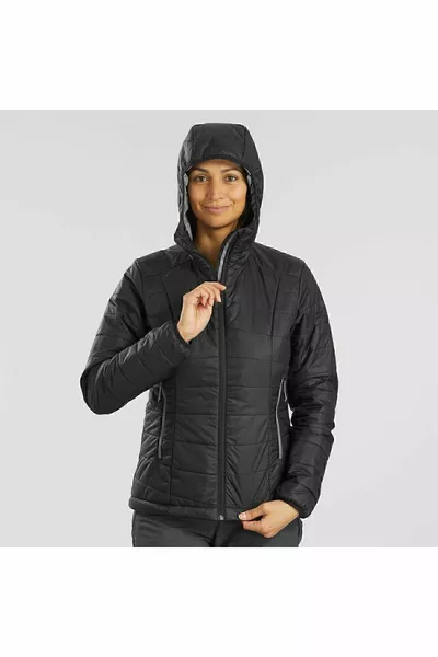 Dames Outdoor Trekking Gewatteerde Jas - Zwart - °C