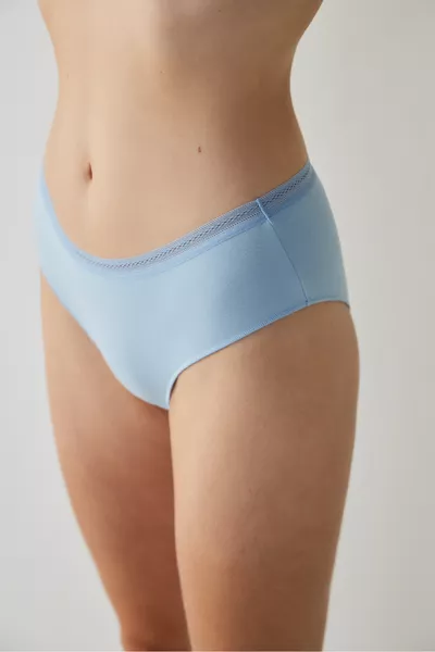 سروال داخلي هيبستر أزرق بحواف قطنية سهلة