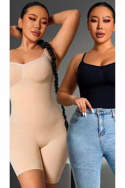 كورسيه كامل للجسم مشد الصدر والبطن والأرداف والفخذين بحمالات للتثبيت