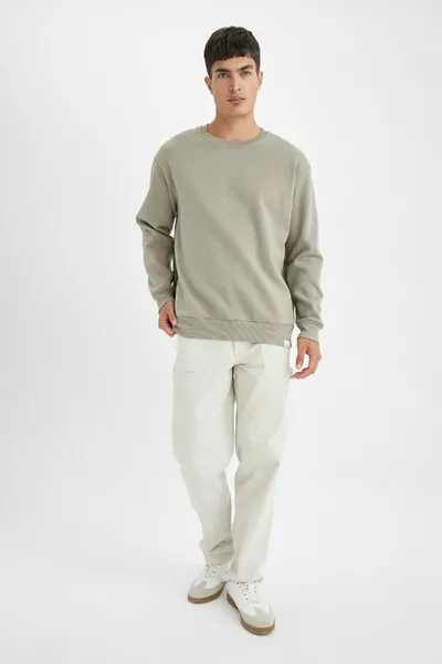 Sweatshirt basique épais à col rond oversize AU