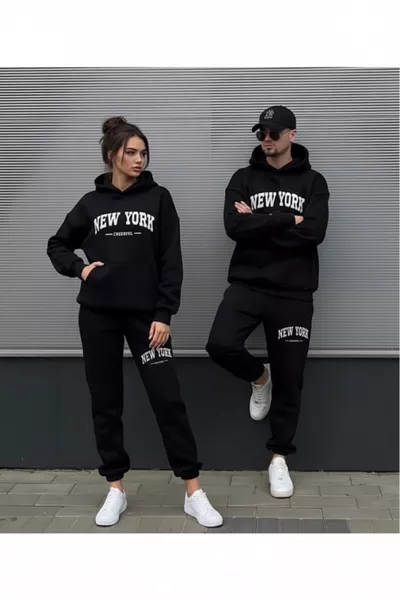 Dear Kombini 2 Set 4 Piece Printed Top and Bottom Hoodie Oversized Tracksuit (PRICE IS FOR 2 SETS)