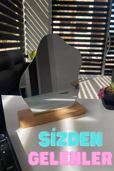 Onregelmatige Esthetische Asymmetrische Houten Make-up Spiegel Zonder Lijst, Decoratieve Tafel Woonkamer, Cm