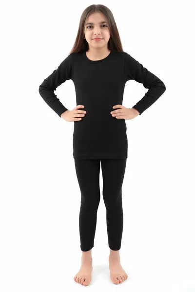 Children's Cotton Thermal Set | Unisex Fleece-Lined Thermal Kids Set