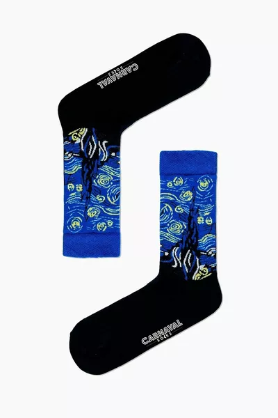 Van Gogh Sternennacht Gemälde Kunst Gemusterte Bunte Socken