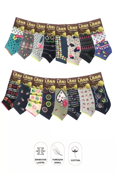 Cotone Pettinato Estivo - Stivaletti da Donna Calzini 8 pezzi (8 pezzi) Profumati Con Motivi