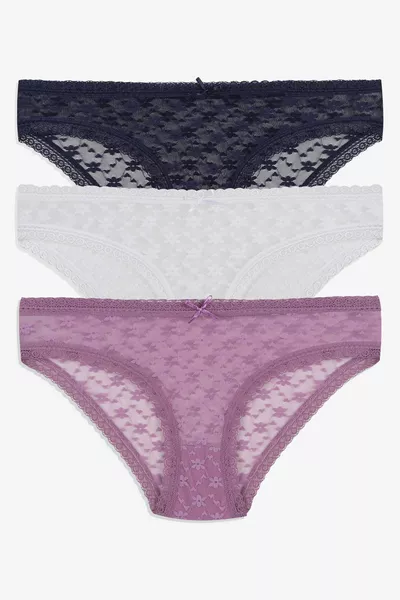 سروال داخلي نسائي ثلاثي من الدانتيل