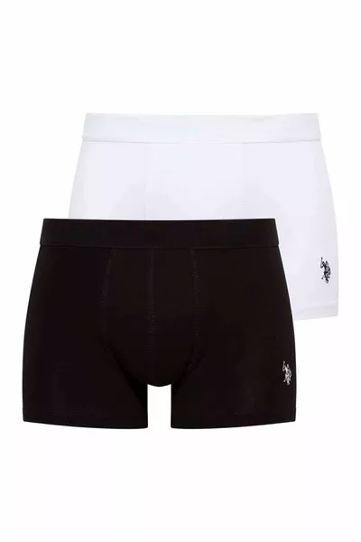 Men's White - Black 2-Pack Boxer 