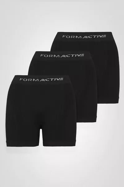 Seamless Microfiber Stretch Men's Boxer 3-Pack Black