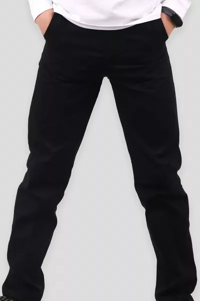 Erkek Çocuk Keten Pantolon , Siyah