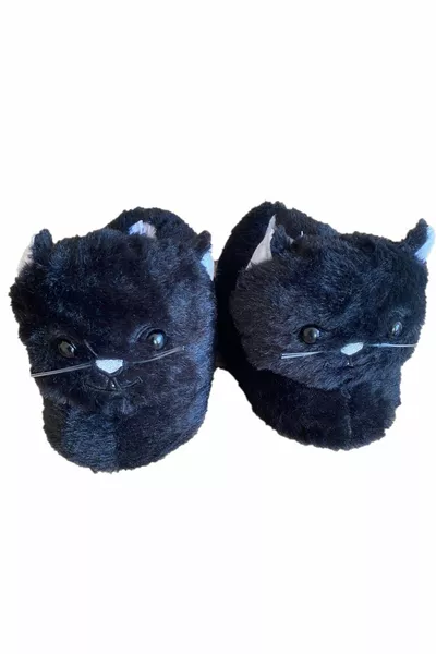 Panduf Mignon Chat Animal Figure En Peluche Hiver Confortable Pantoufles De Maison