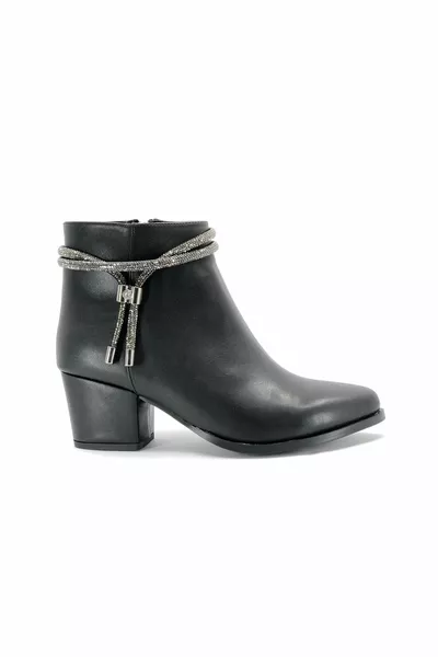 Feles Stivaletti Donna Classici Scollati Stone Ankle Double Stripe NERO