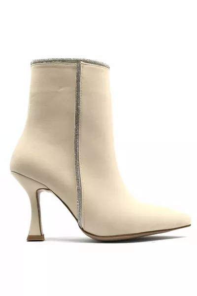 Feles Satin Stripe Stone Дамски ботуши на ток BEIGE