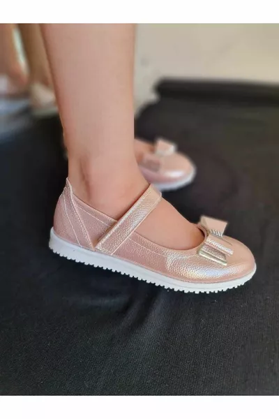 Fiocco, Testurizzato, Rosa, Ortopedico, Ballerine per bambini, Vacanza, Cerimonia, Spettacolo, Scarpe da scuola