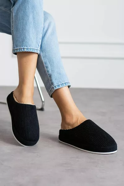 Modafrato CORDUROY أفخم منزل للجنسين النعال الشتاء النساء الشباشب الرجال