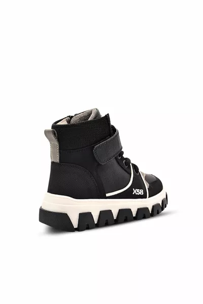 أحذية Urban Lace-Up و Zip Boys' Boots أسود