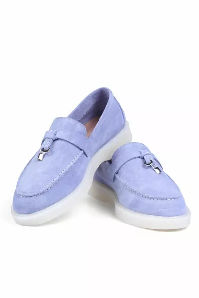 حذاء نسائي من جلد الغزال الأزرق كومفورت لوفر