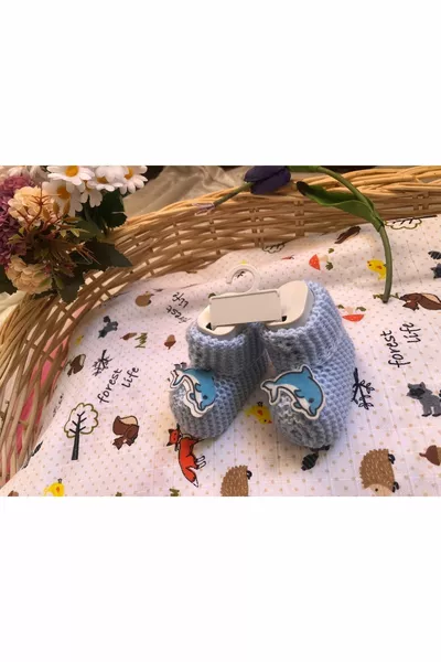 Delphinfisch gemusterte Neugeborenen-Babystiefel