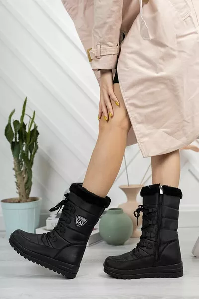 أحذية الثلج النسائية الصوف الحراري أحذية وحيدة غير قابلة للانزلاق