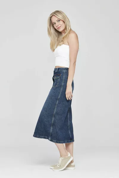Pantamo Mid-Tone Escaping Blue Woman's Denim Skirt
