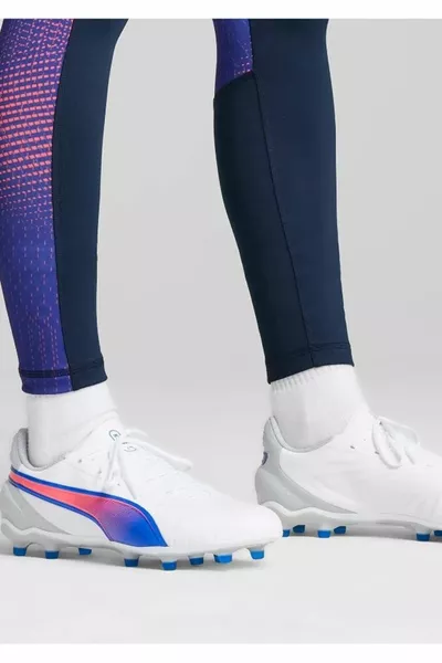  King Match Fg / Ag Professional Faux / Turf Ground أحذية كرة القدم للرجال أبيض