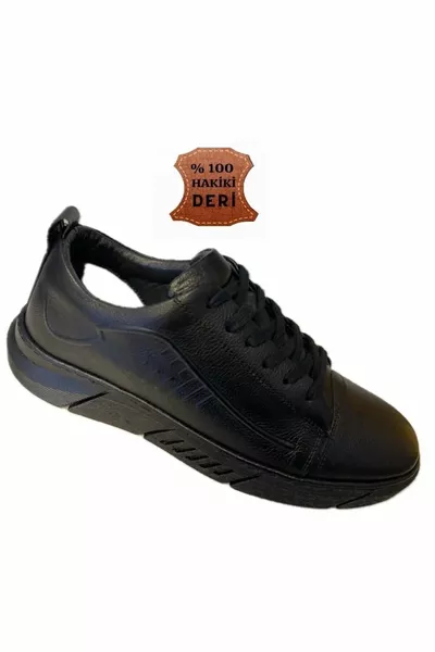 أحذية رجالية كاجوال جلد طبيعي اسود جراحة العظام 