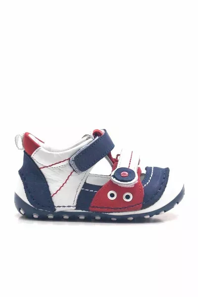 Vera pelle blu navy velcro estate primo passo scarpe