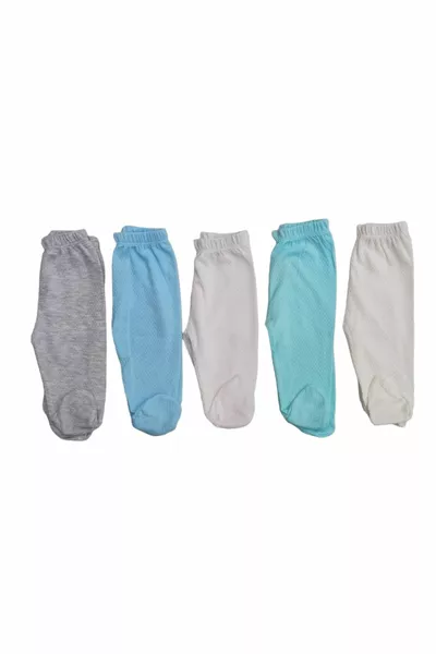 Chaussons pour bébé Fond Tissu respirant Couleur unie (paquet de 5)