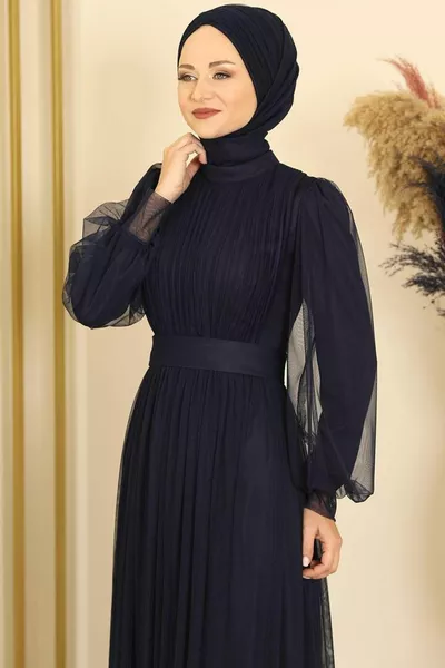 Вечерна рокля Sukse Navy Blue - Дизайн - 