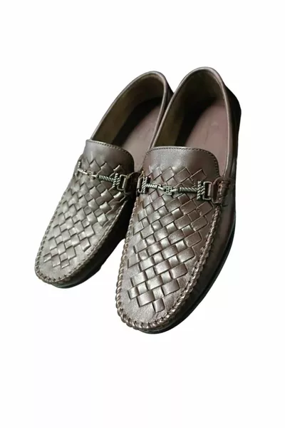 MEN'S CASUAL GENUINE LEATHER HAND KNITTED LOAFER SHOES