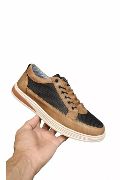 CHAUSSURES SOUPLES KOMFORT ÉLASTIQUES BONDED BEIGE AVEC MAILLE POUR HOMMES